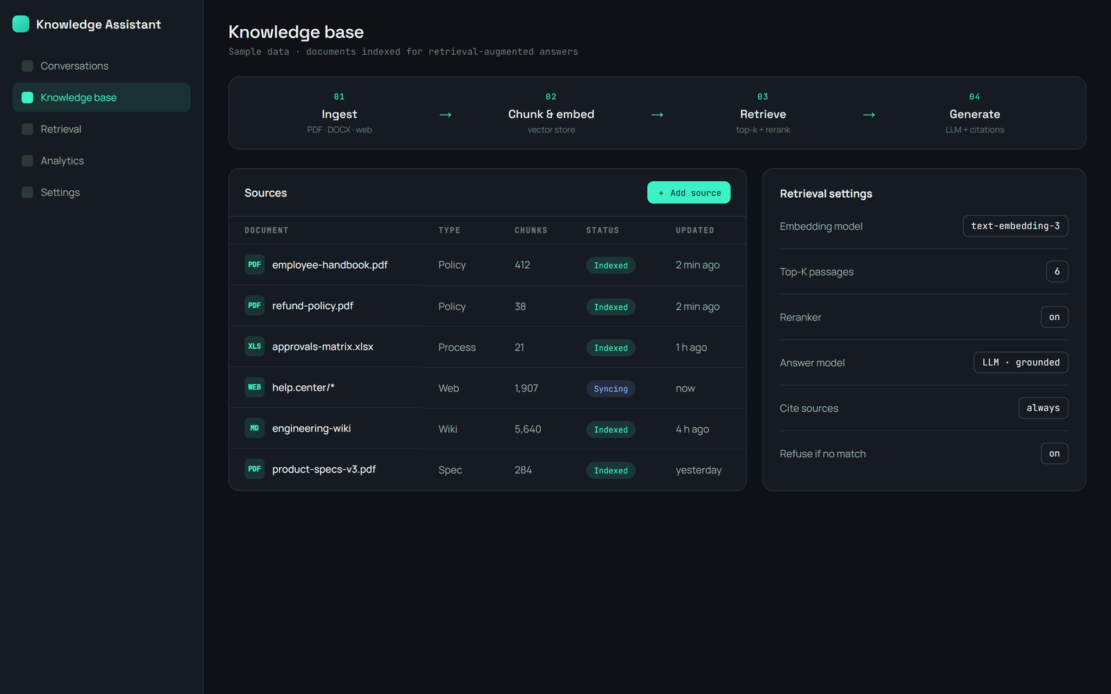 AI knowledge assistant (RAG)