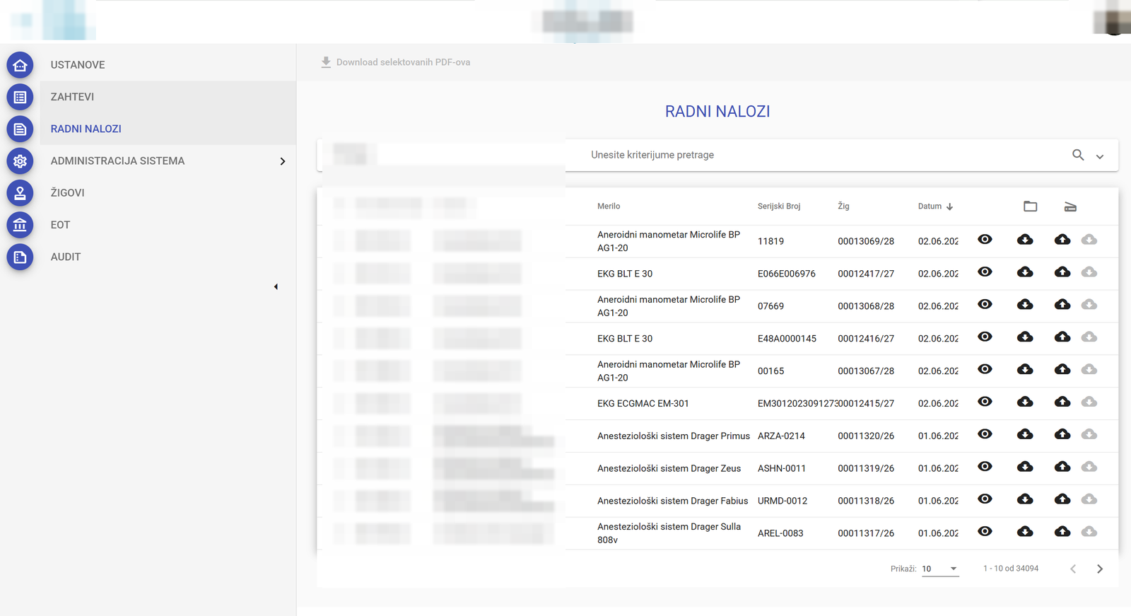 Medical equipment verification platform — work orders
